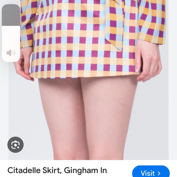 LHD French Citadelle Skirt, Gingham In Neutrals, size 6 gorgeous! - Picture 2 of 4